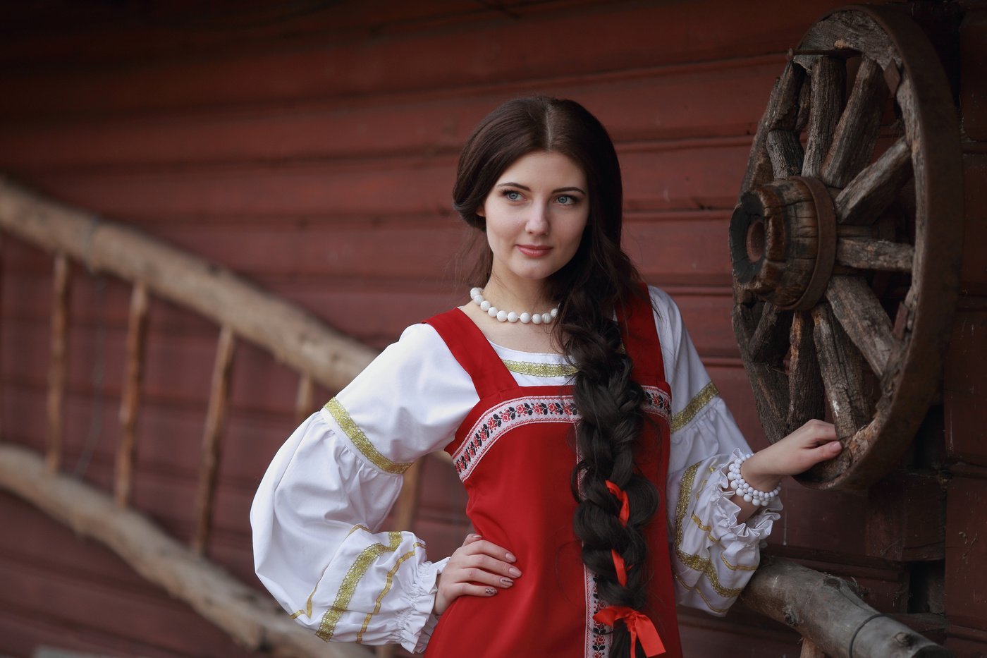 Girls in Slavic costumes in Ndjamena